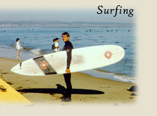 Surfing in the Pacific Ocean